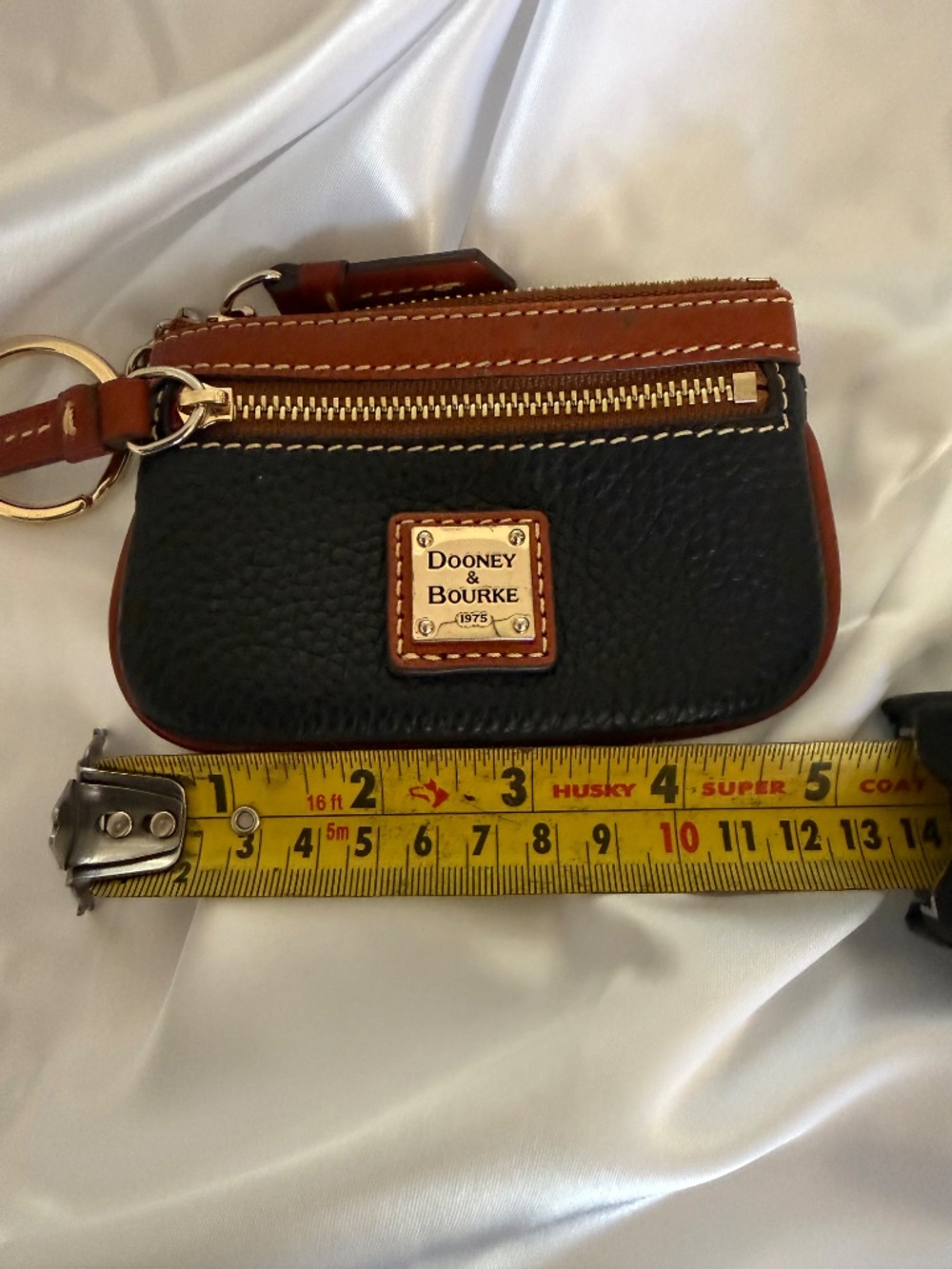 Dooney & Bourke Pebble Grain Leather Small Coin Case Black/Brown - Picture 7 of 7